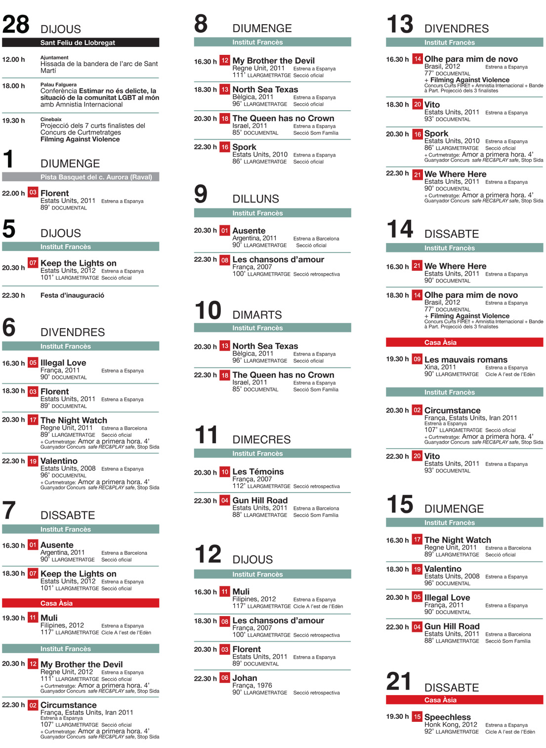 FIRE!! Programa 2012