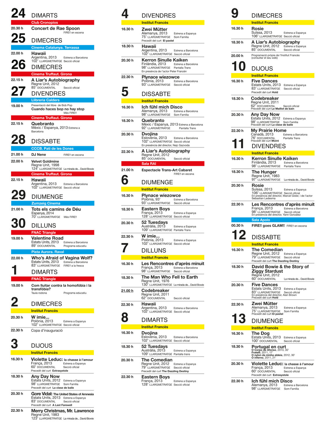 FIRE!! Programa 2014